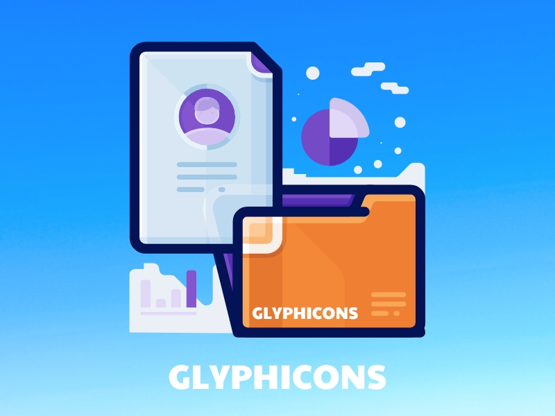 Glyphicons liên kết dữ liệu, quản lý và liên kết các hành động của người dùng.
