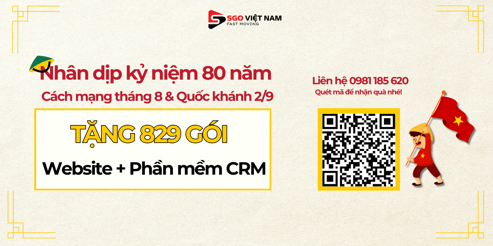 Tặng 829 Gói Website & Phần CRM quản lý bán hàng